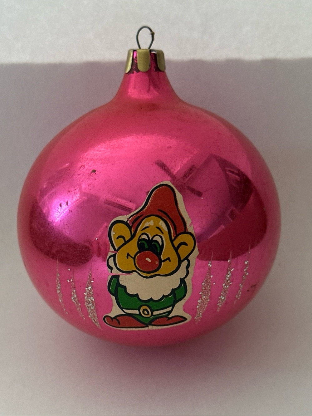 VINTAGE PINK DWARF CARTOON ORNAMENT RUSSIAN LARGE